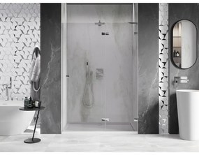 Mexen, Mexen Lunar L sklápacie pravé sprchové dvere 140 cm, transparentné, chróm - 834L-140-000-01-00-P