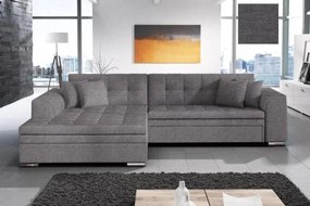 Sedačky-nábytok, SYDNEY moderná rozkladacia rohová sedačka so širokou leňoškou, šedá, 295x195 cm