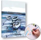 Maľovanie podľa čísel LOĎKY NA MORI –  nízka náročnosť