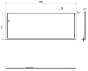Sapho Sapho, Zrkadlo GEMINI s LED osvetlením 1400x550mm, GM140