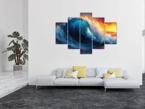 Obraz - Vlna v západu slnka (150x105 cm)