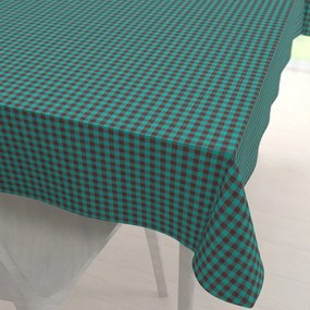 Biante Bavlnený obdĺžnikový obrus Olivia OL-007 Tyrkysovo-hnedá kocka malá 60x100 cm