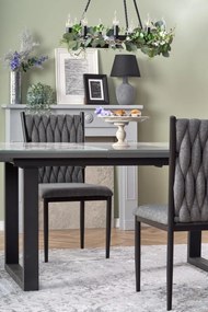 Rozkladací jedálenský stôl Mary biely/sivý mramor