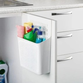 Závesný košík, organizér na čistiace prostriedky KRISTY, 32x24cm - biely
