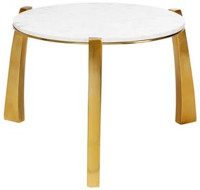 Kala konferenčný stolík zlato-biely Ø51 cm