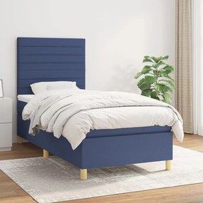 Boxspring posteľ s matracom modrá 100x200 cm látka 3142399