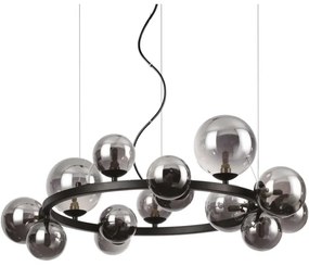 Ideal Lux - LED Luster na lanku PERLAGE 14xG9/3W/230V pr. 85 cm čierna/dymová