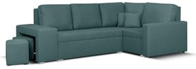 Rohová sedacia súprava s funkciou spania MODO2 s taburetkami Tyrkysová