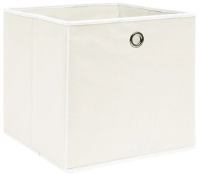 vidaXL Úložné boxy 10 ks biele 32x32x32 cm látkové