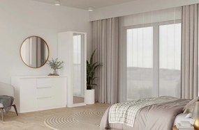 Šatní skříň Malwa 50 cm se zrcadlem bílá