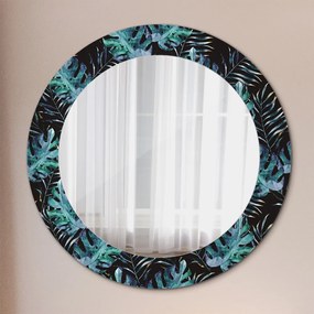 Okrúhle ozdobné zrkadlo Exotické listy fi 60 cm