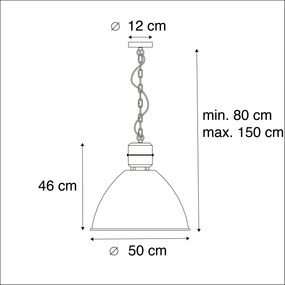 Priemyselné závesné svietidlo hrdzavé - Flynn