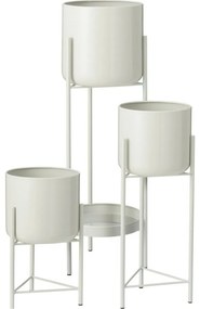 Súprava kovových stojanov na kvety Malvaro biela, 3 ks