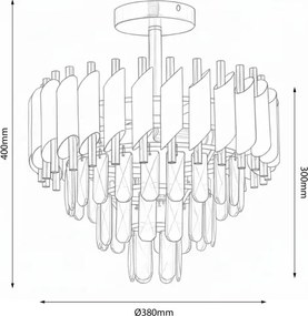 Brilagi - Prisadený luster ECLIPSE 5xE14/10W/230V pr. 38 cm strieborný