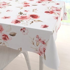 Biante Teflónový štvorcový obrus TF-023 Červené ruže na bielom 140x140 cm