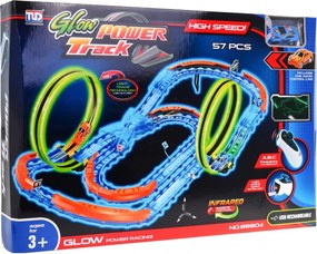 Ramiz Fluorescenčná autodráha pre deti 3+ LED autíčko + slučky 360 + skladacia dráha 57 el.