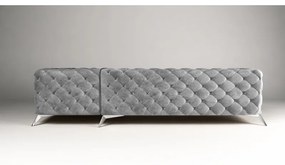ROHOVÁ SEDAČKA CHESTERFIELD LARISSA PRAVÁ - ĽAVÁ SIVÁ SEMIŠOVÁ LÁTKA 323 X 204 cm