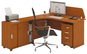 Zostava kancelárskeho nábytku MIRELLI A+, typ F, ľavá, čerešňa