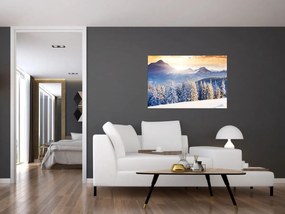 Obraz - Horská krajina v zime (90x60 cm)