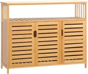 HOMCOM 3-dverový bambusový komoda so policami pre obývaciu izbu a jedálne 100x35x82 cm | Aosom
