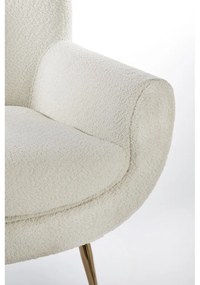Krémové kreslo z textílie buklé Vinstra – Light &amp; Living