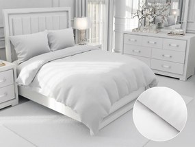 Biante Damaškové posteľné obliečky Atlas Grádl DM-010 Biele - pásiky 1 cm Dvojlôžko francúzske 200x200 a 2ks 70x90 cm