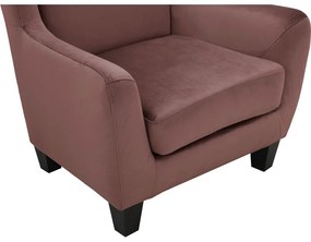 Ružové zamatové kreslo ušiak Zhili - Støraa