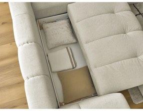 Béžová rozkladacia/s úložným priestorom rohová pohovka (pravý roh/do L) Fuji – Bobochic Paris