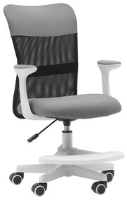 Detská stolička Neoseat MONKEY WHITE s podnožou — látka, biela / svetlo sivá