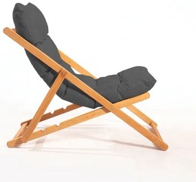 Záhradné lehátko sivé/buk