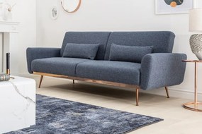 Dizajnová rozkladacia sedačka Blaine 208 cm modrá