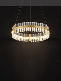 LED stmievateľný platinum zlatý moderný luster Kezo-60