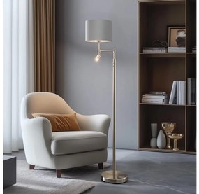 Eglo - LED Stojacia lampa TUNJA 1xE27/60W/230V + LED/2,1W pr. 30 cm chróm/šedá