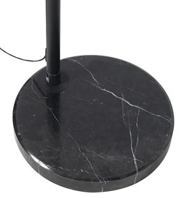 Oblúková lampa čierna velúrová tienidlo čierna so zlatom 50 cm - XXL