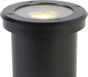Inteligentné vonkajšie zemné bodové svetlo čierne nastaviteľné vrátane Wifi GU10 - Delux