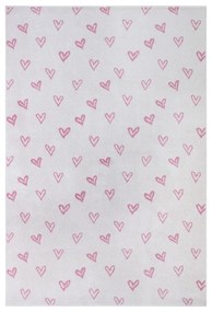 Ružovo-biely detský koberec 120x170 cm Hearts – Hanse Home