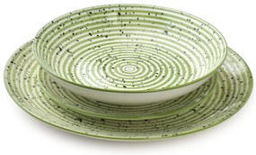 Porcelánová sada 18 ks STRIPES GREEN zelená