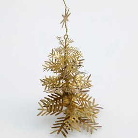 House Doctor Vianočné dekorácie LAMET stromček V.16,5 cm zlatá SET/3ks