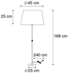 Inteligentná stojaca lampa bronzová s hnedým tienidlom 45 cm vrátane Wifi A60 - Parte
