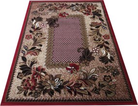 Červený koberec s kvetinovým vzorom – kolekcia Alfa 01 Rozmer: 40x60 cm
