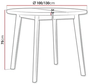 Rozkladací jedálenský stôl Herra 100 130 III L (dub artisan + biela) (pre 2-4 osoby). Vlastná spoľahlivá doprava až k Vám domov. 1105385