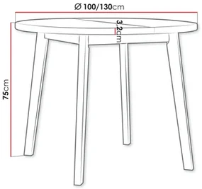 Rozkladací jedálenský stôl Herra 100 130 III L (dub artisan + biela) (pre 2-4 osoby). Vlastná spoľahlivá doprava až k Vám domov. 1105384