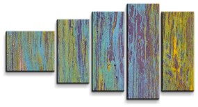 Sablio Obraz - 5-dílný Drevená abstrakcia - 100x60 cm