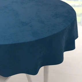 Biante Zamatový okrúhly obrus Velvet Premium SVP-001 Petrolejovo modrý Ø 100 cm