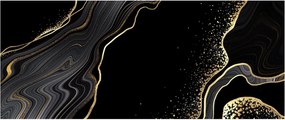 Obraz - Čierno-zlatý mramor (120x50 cm)
