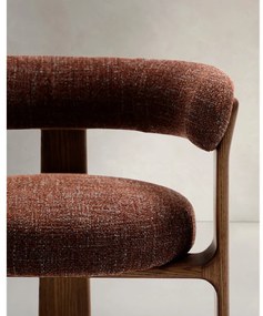 Hnedé jedálenské kreslo s podrúčkami z jaseňového dreva Granite – Kave Home