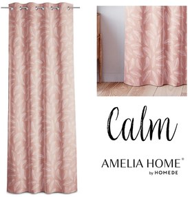 Závěs AmeliaHome Calm s průchodkami 140x250 pudrově růžový