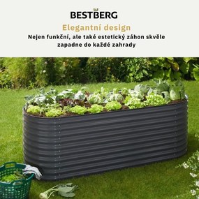 Vyvýšený záhradný záhon BestBerg VZO-XXLA / 240 x 80 x 82 cm / šedá