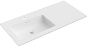 Mexen Otis, umývadlo na zapustenie 101 x 46,5 cm, ľavé, biela matná, 25181001L