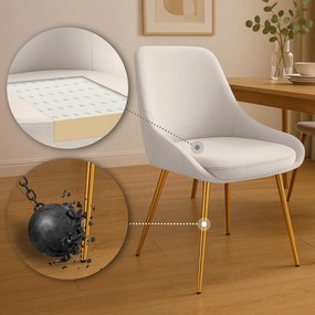 Sada 2 ks jedálenskej stoličky Elmira zamat - krémová